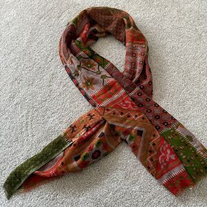 NWT Shingora Scarf Pure New Wool Woolmark India 78'x28" Bohemian Patchwork